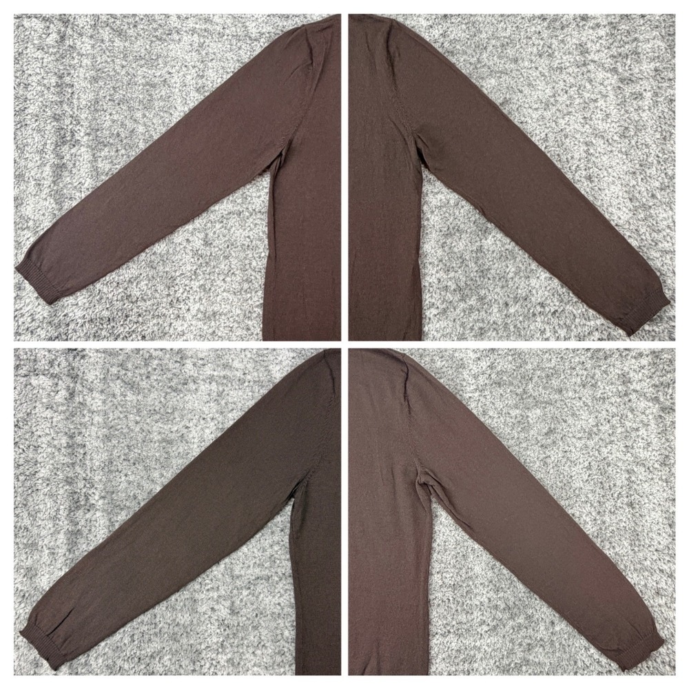 Pendleton Petite Women's L Brown 100% Merino Wool Mock Neck Sweater Pullover - Picture 7 of 13